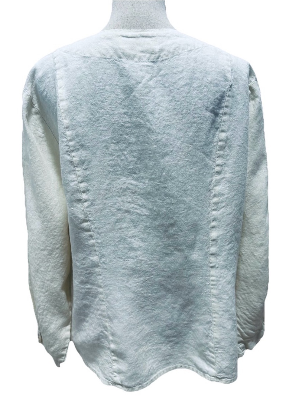 FLAX 100% Linen Buttoned Jacket L Lightweight Lagenlook Breathable Minimalist - Picture 3 of 7
